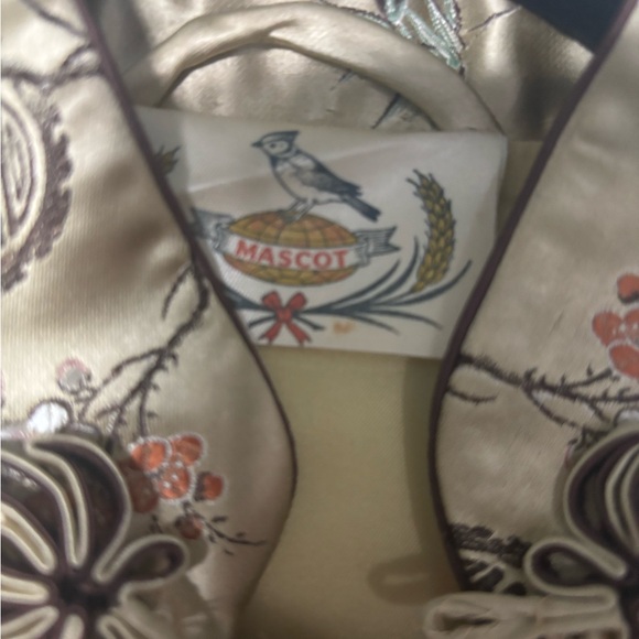 Vintage 1950 Asian Chinoiserie coat Gold Box style - M - Picture 2 of 5